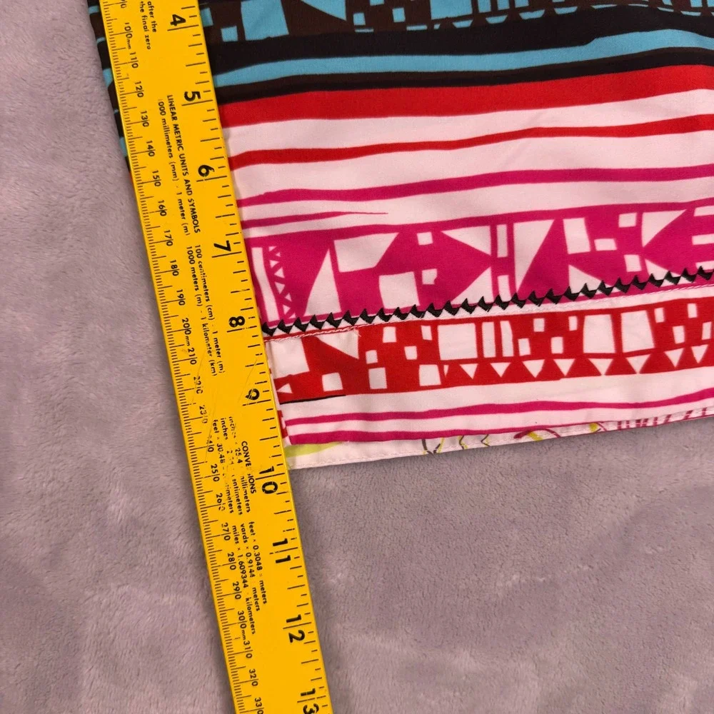 Robert Graham Mens 32‎ Swim Trunks Multicolor Geometric Striped Board Shorts*
